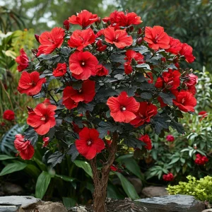Гибискус Миднайт Роуз купить по цене от 269р. в интернет-магазине «Посадика» с доставкой почтой в в Каменногорске и по всей России – [изображение №1].